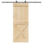 Ușă glisantă cu set feronerie, 90x210 cm, lemn masiv de pin GartenMobel Dekor