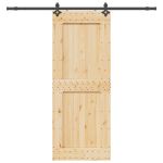 Ușă glisantă cu set feronerie, 90x210 cm, lemn masiv de pin GartenMobel Dekor
