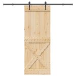 Ușă glisantă cu set de feronerie 85x210 cm, lemn masiv de pin GartenMobel Dekor