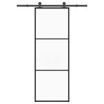 Ușă glisantă cu set feronerie, 76x205 cm, sticlă ESG/aluminiu GartenMobel Dekor