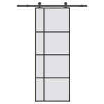 Ușă glisantă cu set feronerie, 76x205 cm, sticlă ESG/aluminiu GartenMobel Dekor