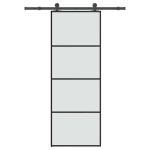 Ușă glisantă cu set feronerie, 76x205 cm, sticlă ESG/aluminiu GartenMobel Dekor