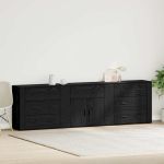 Sideboard cu sertar Stejar Negru 240 x 33 x 70 cm Lemn compozit GartenMobel Dekor