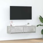 Cabinet TV cu sertar Gri beton 100 x 31 x 25.5 cm Lemn compozit GartenMobel Dekor