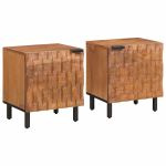 Dulap de noapte 2 pcs Maro 40 x 33,5 x 46 cm GartenMobel Dekor