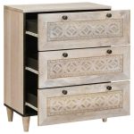 Bufet cu sertar Alb 60 x 33 x 75 cm Lemn masiv de mango GartenMobel Dekor