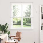 Jaluzea pentru Fereastră cu perdele Manual Alb Aluminiu GartenMobel Dekor