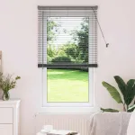 Jaluzea pentru Fereastră cu perdele Manual Gri închis Aluminiu GartenMobel Dekor