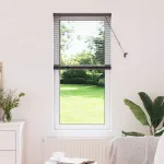 Jaluzea pentru Fereastră cu perdele Manual Negru Aluminiu GartenMobel Dekor