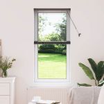 Jaluzea pentru Fereastră cu perdele Manual Negru Aluminiu GartenMobel Dekor