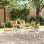 ScaundeGrădină 4 pcs Maro 56x54,5x87cm Lemn de tec masiv GartenMobel Dekor