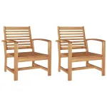 Scaune de grădină 2 pcs natural 60 x 65 x 76.5 cm GartenMobel Dekor