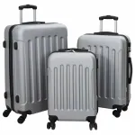 Set de Valize cu blocare 3 pcs Argintiu 50 x 31 x 78 cm GartenMobel Dekor
