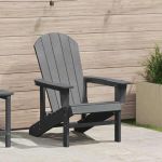 Scaun Adirondack Gri deschis 74 x 82 x 92cm HDPE GartenMobel Dekor