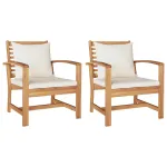 Scaune de grădină 2 pcs natural 60 x 65 x 76.5 cm GartenMobel Dekor