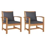 Scaune de grădină 2 pcs natural 60 x 65 x 76.5 cm GartenMobel Dekor