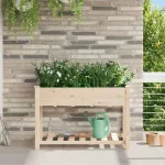 Vază pentru Grădină Bej 115 x 59 x 76,5 cm Lemn de Brad Solid GartenMobel Dekor