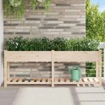 Vază pentru Grădină Bej 203 x 53 x 76,5 cm Lemn de Brad Solid GartenMobel Dekor