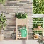 Vază pentru Grădină Bej 45 x 45 x 76,5 cm Lemn de Brad Solid GartenMobel Dekor
