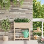 Vază pentru Grădină Bej 71 x 37 x 76,5 cm Lemn de Brad Solid GartenMobel Dekor