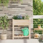 Vază pentru Grădină Bej 71 x 37 x 76,5 cm Lemn de Brad Solid GartenMobel Dekor