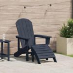Scaun Adirondack Bleumarin 74 x 82 x 92cm HDPE GartenMobel Dekor