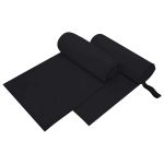 Prosoape Sport 2 pcs Negru 200 x 100 cm Poliester și poliamidă GartenMobel Dekor