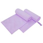 Prosoape Sport 2 pcs Violet 200 x 100 cm Poliester și poliamidă GartenMobel Dekor