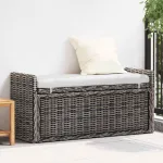 Bancă cu spațiu de depozitare Negru spălat 110 x 40 x 50 cm GartenMobel Dekor