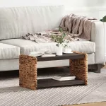 Masă laterală natural 44.5 x 45 x 45 cm Lemn masiv de mahon GartenMobel Dekor