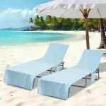 Prosoape pentru șezlong 2 pcs albastru 210 x 75 cm GartenMobel Dekor