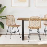 Scaun de sufragerie 2 pcs natural 44.5 x 55 x 85 cm GartenMobel Dekor