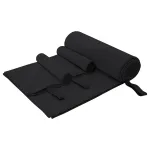 Set de Prosoape Sport 3 pcs Negru Poliester și poliamidă GartenMobel Dekor