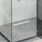 Drenaj pentru duș cu capac din sticlă Argintiu 50 cm GartenMobel Dekor