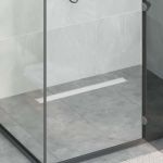 Drenaj pentru duș cu capac din sticlă Argintiu 70 cm GartenMobel Dekor