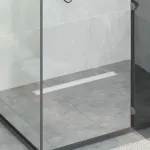 Drenaj pentru duș cu capac din sticlă Argintiu 80 cm GartenMobel Dekor