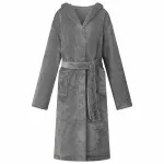 Robe cu glugă Gri închis xxl Flanelă GartenMobel Dekor