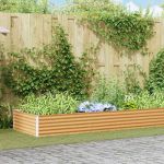 Strat înălțat de grădină 970 x 100 x 36 cm Oțel Galvanizat GartenMobel Dekor