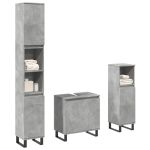 Set mobilier de baie, 3 piese, gri beton, lemn compozit GartenMobel Dekor