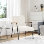 fotoliu Crem 59 x 75 x 78 cm Țesătură moale asemănătoare lânii GartenMobel Dekor