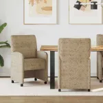 Scaune de dining cu roți 2 pcs Gri deschis 57 x 67 x 95 cm GartenMobel Dekor