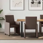 Scaune de dining cu roți cu roți 2 pcs Maro 57 x 66 x 94 cm GartenMobel Dekor