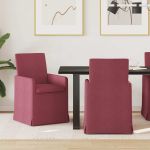 Scaune de dining 2 pcs bordo 57 x 67 x 95 cm țesătură GartenMobel Dekor