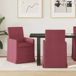Scaune de dining 2 pcs bordo 57 x 67 x 95 cm țesătură GartenMobel Dekor