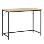 Birou cu blat MDF si cadru metalic, 100x50x76 cm, maro deschis Household NewTrend