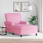 șezlong de relaxare cu pernă Roz 91 x 157 x 91 cm țesătură GartenMobel Dekor