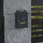 Cutie Poștală Montată pe Perete cu ușă Verde 29 x 13 x 41 cm GartenMobel Dekor