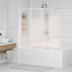 Ecran de baie Mat 132 x 140 cm Aluminiu & Panou PP GartenMobel Dekor