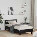 Cadru de pat Stejar Negru 75 x 190 cm Lemn compozit GartenMobel Dekor