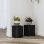 Suport pentru plante 2 pcs Stejar Negru 15 x 15 x 20 cm GartenMobel Dekor